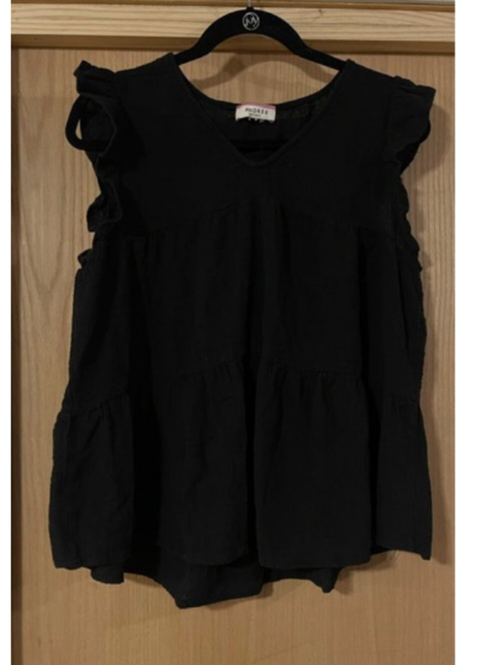 Andrée by Unit black babydoll-style top sz L